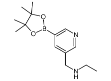 N-乙基-5-(4,4,5,5-四甲基-1,3,2-二噁硼烷-2-基)-3-吡啶甲胺结构式