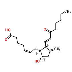 (5Z,9α,13E)-9-Hydroxy-11-methylene-15-oxoprosta-5,13-dien-1-oic a cid Structure