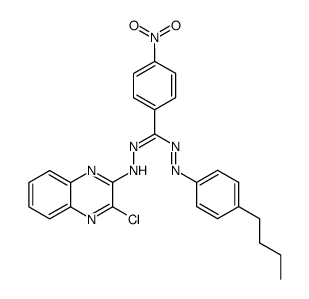 1-(4-butylphenyl)-5-(3-chloroquinoxalin-2-yl)-3-(4-nitrophenyl)formazan Structure