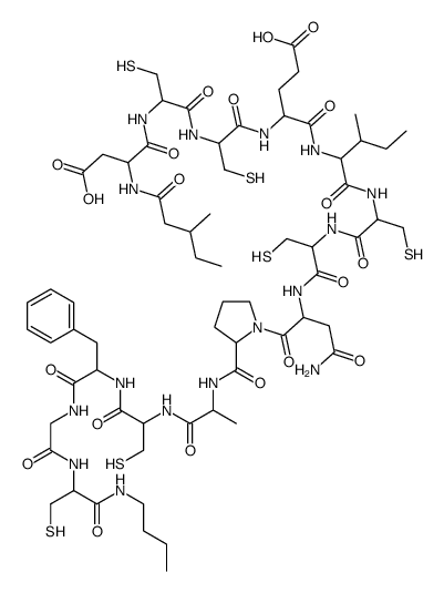 (4S)-5-[[(2S,3S)-1-[[(2R)-1-[[(2R)-1-[[(2S)-4-amino-1-[(2S)-2-[[(2S)-1-[[(2R)-1-[[(2S)-1-[[2-[[(2R)-1-[[(2S)-1-[[(1S)-3-amino-1-carboxy-3-oxopropyl]amino]-4-methyl-1-oxopentan-2-yl]amino]-1-oxo-3-sulfanylpropan-2-yl]amino]-2-oxoethyl]amino]-1-oxo-3-phenyl结构式