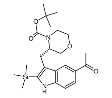 tert-butyl (3S)-3-{[5-acetyl-2-(trimethylsilyl)-1H-indol-3-yl]methyl}morpholine-4-carboxylate结构式