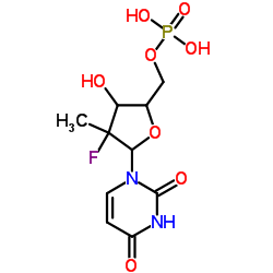 (2'R)-2'-脱氧-2'-氟-2'-甲基-5'-尿酸结构式