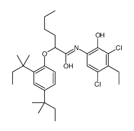 3',5'-dichloro-2-(2,4-di-tert-pentylphenoxy)-4'-ethyl-2'-hydroxyhexananilide结构式