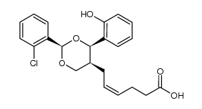 (4Z)-6-[(2RS,4RS,5SR)-2-(2-chlorophenyl)-4-(2-hydroxyphenyl)-1,3-dioxan-5-yl]hex-4-enoic acid Structure