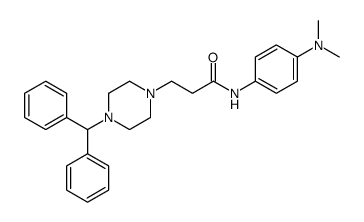 1-Piperazinepropanamide, N-(4-(dimethylamino)phenyl)-4-(diphenylmethyl )- Structure