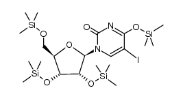 1-((2R,3R,4R,5R)-3,4-bis((trimethylsilyl)oxy)-5-(((trimethylsilyl)oxy)methyl)tetrahydrofuran-2-yl)-5-iodo-4-((trimethylsilyl)oxy)pyrimidin-2(1H)-one Structure