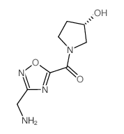 (3S)-1-{[3-(氨基甲基)-1,2,4-噁二唑-5-基]-羰基}吡咯烷-3-醇结构式