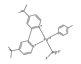 (4,4'-di-tert-butyl-2,2'-bipyridine)Pd(II)(p-MeC6H4)(CF3)结构式