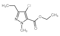 4-氯-3-乙基-1-甲基吡唑-5-甲酸乙酯结构式