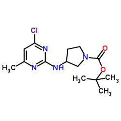 2-Methyl-2-propanyl 3-[(4-chloro-6-methyl-2-pyrimidinyl)amino]-1-pyrrolidinecarboxylate structure