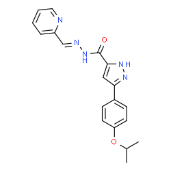 (E)-3-(4-isopropoxyphenyl)-N-(pyridin-2-ylmethylene)-1H-pyrazole-5-carbohydrazide结构式