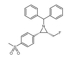 (2S,3S)-1-benzhydryl-2-(fluoromethyl)-3-(4-(methylsulfonyl)phenyl)aziridine Structure