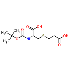 S-(2-Carboxyethyl)-N-{[(2-methyl-2-propanyl)oxy]carbonyl}-L-cysteine Structure