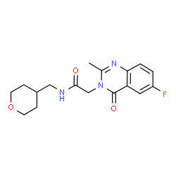 2-(6-fluoro-2-methyl-4-oxoquinazolin-3(4H)-yl)-N-(tetrahydro-2H-pyran-4-ylmethyl)acetamide结构式