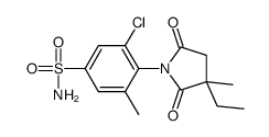 3-Chloro-4-(3-ethyl-3-methyl-2,5-dioxo-1-pyrrolidinyl)-5-methylbenzene-1-sulfonamide Structure