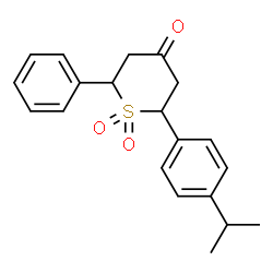 Tetrahydro-2-[4-(1-methylethyl)phenyl]-6-phenyl-4H-thiopyran-4-one 1,1-dioxide structure