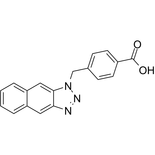 4-[(1-萘并[2,3-d]三唑-1-基)甲基]苯甲酸结构式