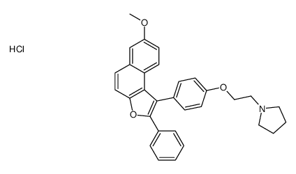 1-[2-[4-(7-methoxy-2-phenylbenzo[e][1]benzofuran-1-yl)phenoxy]ethyl]pyrrolidine,hydrochloride Structure