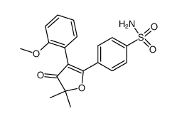 4-(3-(2-methoxyphenyl)-5,5-dimethyl-4-oxo-4,5-dihydrofuran-2-yl)benzenesulfonamide结构式