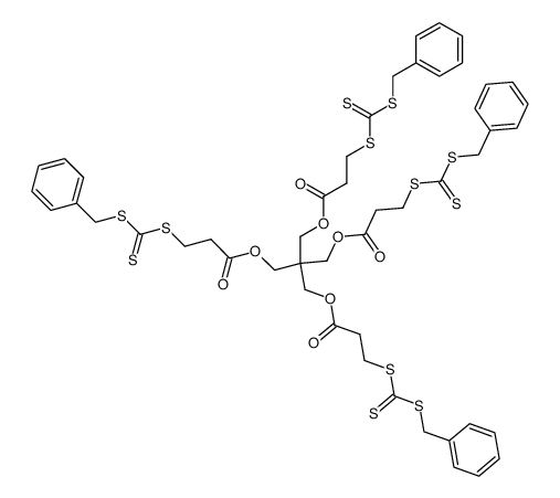 pentaerythritol tetrakis(3-(S-benzyltrithiocarbonyl)propionate)结构式