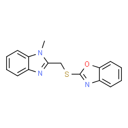 2-(((1-methyl-1H-benzo[d]imidazol-2-yl)methyl)thio)benzo[d]oxazole结构式