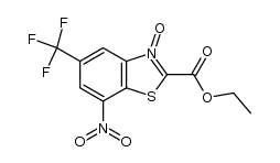 ethyl 7-nitro-5-(trifluoromethyl)-1,3-benzothiazole-2-carboxylate-3-oxide结构式