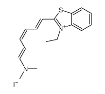 2-[(1E,3E,5E)-6-(DIMETHYLAMINO)HEXA-1,3,5-TRIENYL]-3-ETHYL-1,3-BENZOTHIAZOL-3-IUM IODIDE结构式