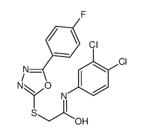 N-(3,4-dichlorophenyl)-2-[[5-(4-fluorophenyl)-1,3,4-oxadiazol-2-yl]sulfanyl]acetamide结构式