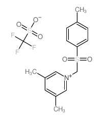 3,5-dimethyl-1-[(4-methylphenyl)sulfonylmethyl]pyridine; trifluoromethanesulfonic acid structure