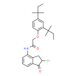 2-Chloro-4-[2,4-di(tert-pentyl)phenoxyacetylamino]-1-indanone结构式