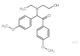 2-(ethyl-(2-hydroxyethyl)amino)-1,2-bis(4-methoxyphenyl)ethanone structure