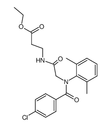 ethyl N-[N-(p-chlorobenzoyl)-2-(2,6-dimethylanilino)acetyl]aminopropionate结构式