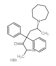 3-Heptanone,2-bromo-6-(hexahydro-1H-azepin-1-yl)-4,4-diphenyl-, hydrobromide (1:1) Structure