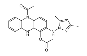 5-acetyl-2-((3,5-dimethyl-1H-pyrazol-1-yl)amino)-5,10-dihydrophenazin-1-yl acetate结构式