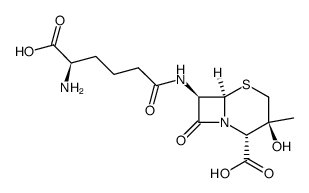 7 beta-(5-aminoadipamido)-3 beta-hydroxy-3 alpha-methylcepham-4 alpha-carboxylic acid structure