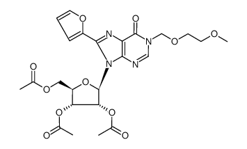 2',3',5'-tri-O-acetyl-8-(2-furyl)-1-[(2-methoxyethoxy)methyl]inosine结构式