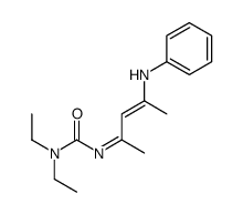 3-(4-anilinopent-3-en-2-ylidene)-1,1-diethylurea结构式