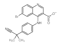 2-(4-((6-BROMO-3-NITROQUINOLIN-4-YL)AMINO)PHENYL)-2-METHYLPROPANENITRILE Structure