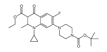 ETHYL 7-(4-(TERT-BUTOXYCARBONYL)PIPERAZIN-1-YL)-1-CYCLOPROPYL-6-FLUORO-2-METHYL-4-OXO-1,2,3,4-TETRAHYDROQUINOLINE-3-CARBOXYLATE Structure