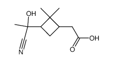 [3-(1-cyano-1-hydroxy-ethyl)-2,2-dimethyl-cyclobutyl]-acetic acid结构式