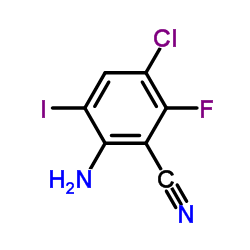 2-Amino-5-chloro-6-fluoro-3-iodobenzonitrile结构式