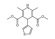 dimethyl 2,6-dimethyl-4-(3-thiophenyl)-1,4-dihydropyridine-3,5-dicarboxylate结构式