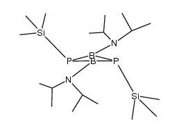 2,4-bis(diisopropylamino)-1,3-bis(trimethylsilyl)-1,3,2,4-diphosphadiboretane Structure