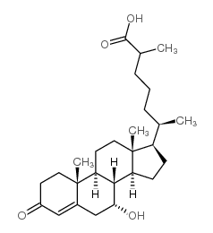 Cholest-4-en-26-oic acid, 7-hydroxy-3-oxo-, (7alpha)- Structure