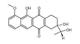 [S-(R*,S*)]-1,2,3,4-tetrahydro-2,6-dihydroxy-2-(1-hydroxyethyl)-7-methoxy-5,12-naphthacenedione结构式