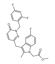 methyl 2-(3-((1-(2,4-difluorobenzyl)-6-oxo-1,6-dihydropyridazin-3-yl)methyl)-5-fluoro-2-methyl-1H-indol-1-yl)acetate Structure