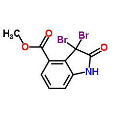 Methyl 3,3-dibromo-2-oxo-4-indolinecarboxylate Structure