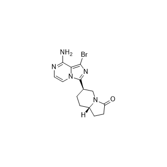 (6R,8aS)-6-(8-amino-1-bromoimidazo[1,5-a]pyrazin-3-yl)hexahydroindolizin-3(2H)-one Structure