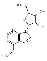 7H-Pyrrolo[2,3-d]pyrimidine,4-(methylthio)-7-b-D-ribofuranosyl-结构式