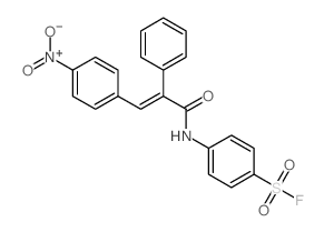 Benzenesulfonylfluoride, 4-[[3-(4-nitrophenyl)-1-oxo-2-phenyl-2-propen-1-yl]amino]- Structure